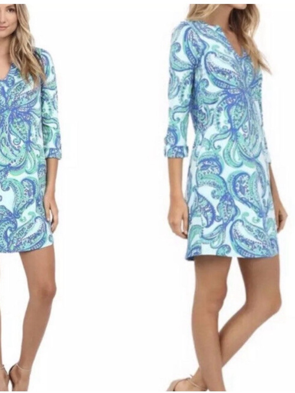 Lilly Pulitzer, Light Blue Paisley Shift Dress